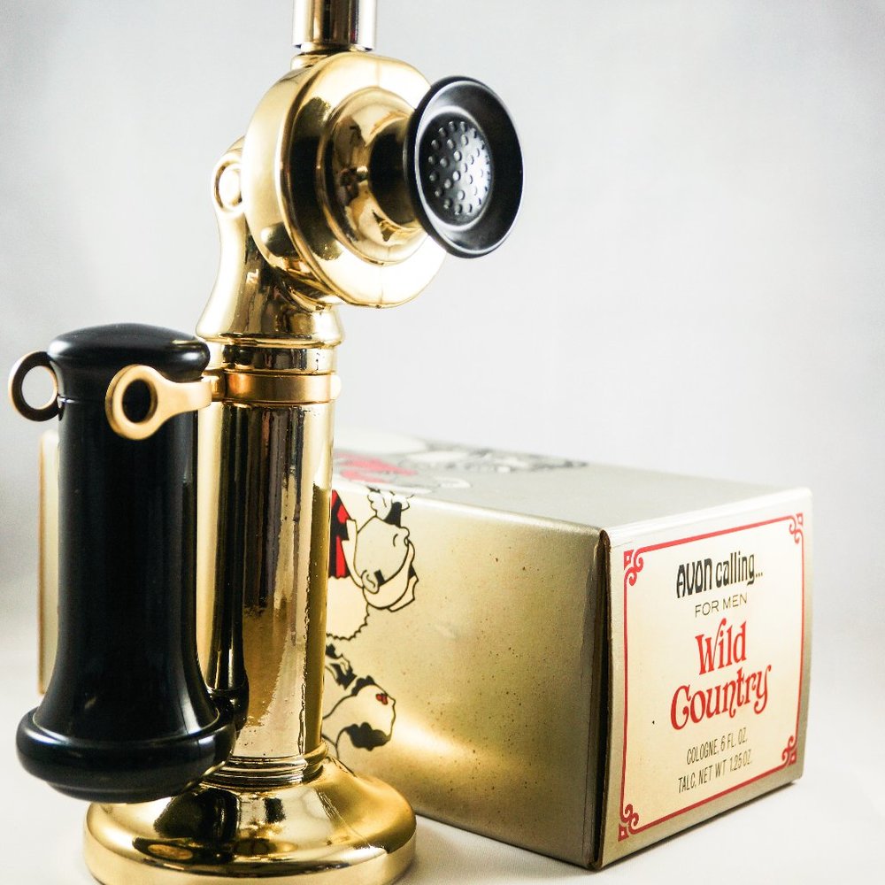 AVON Calling Glass Telephone Decanter, Sealed